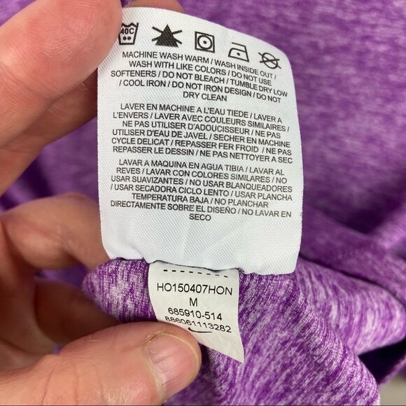 Nike Purple 1/2 Zip Long Sleeve Running Top Size Medium Sweat Wicking Active Top - Picture 11 of 14